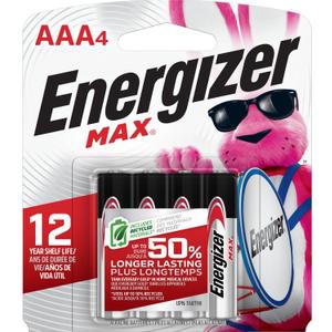Energizer MAX AAA Batteries (4 Pack), Triple A Alkaline Batteries