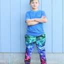 UNICOMIDEA 6-16T Boys Pants Girls Funny Joggers Sports Sweatpants with Drawstring (8-9 Years, 01 Black Green 02)