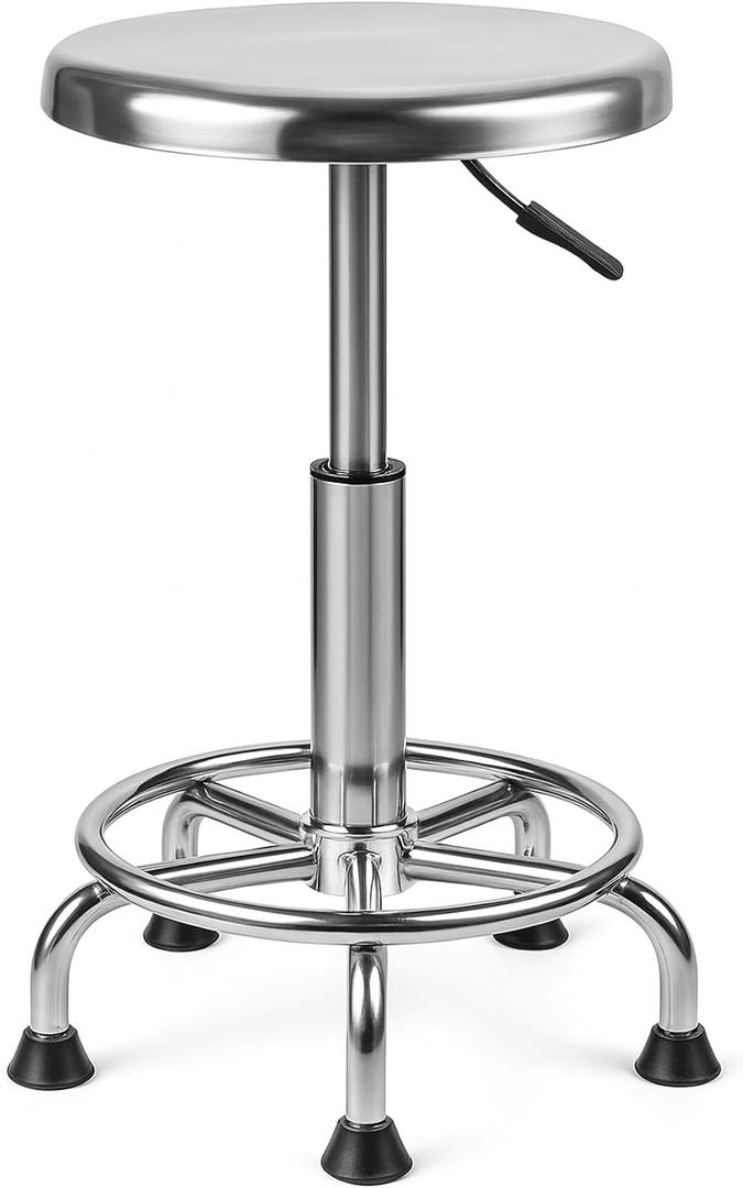 Adjustable Work Stool, Stainless Steel Office Chair, Round Stool Chair, Designed Ergonomics, Non-Slip Foot Pads, Foot nail model
