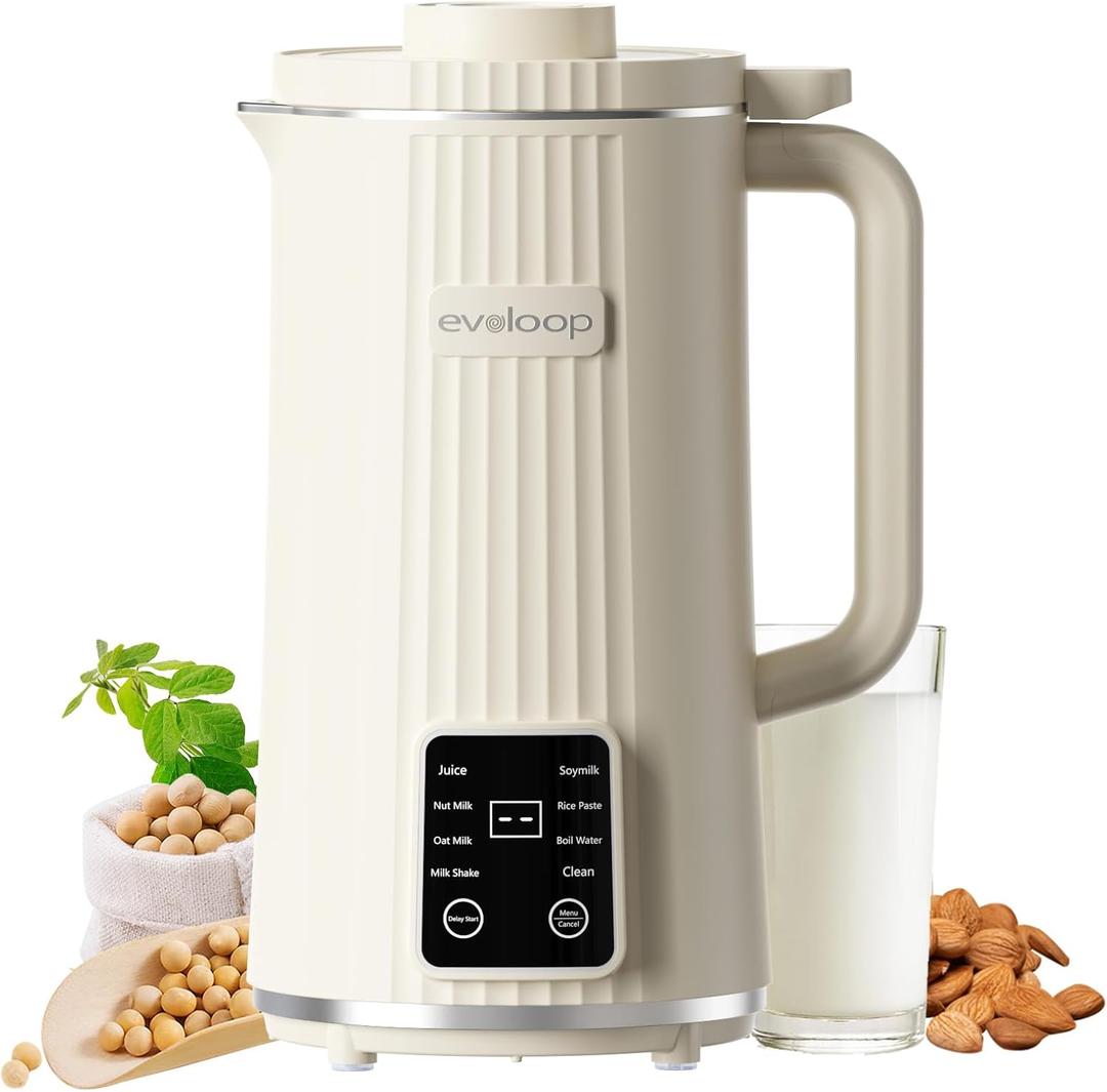8 in 1 Automatic Nut Milk Maker, 40oz Plant Based Milk Machine for Homemade Almond, Oat, Coconut, Soy Milk & Non-Dairy Beverages with Delay Start/Self-Cleaning/Boil Water/Juice, Cream