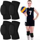 Opvixi Volleyball Knee Pads, Knee Pads Volleyball Girls 2 Pairs, Knee Pads for Women Youth Kids, Soft Black Kneepads for Sports Dance Volleyball Football Yoga Tennis Running Cycling Workout Climbing S