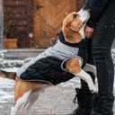 AURUZA Dog Coat, Warm Dog Winter Coat Waterproof Small Dogs Jacket with Harness Built Reflective Pet Vest with Zipper for Medium Dogs Windproof Pet Fleece Puffer Vest Snow Jacket for Cold Weather (3X-Large, Black.)