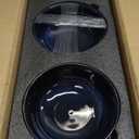 vicrays Ceramic Salad Bowls Set for Kitchen, Serving - 32 Ounce Soup Bowls, Pasta Bowls, Chip Resistant, Dishwasher Microwave Safe, Large, Fluted, stoneware, Set of 6 (Blue)