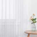 NICETOWN White 60" Width, 45" Length, Small Window Soft Sheer Curtains Rod Pocket Design for Office & Nursery Room, Set of 2