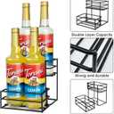 MCSAPIL Coffee Syrup Rack (4 Bottle Capacity)Coffee Syrup Organizer for Coffee Bar,Kitchen.Small Wine Rack for Bar,Family,Storage for Syrup, Wine, Dressing