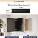 Keonjinn Black Medicine Cabinet Mirror 24" x 32", Assembly Needed, Recessed Medicine Cabinet with Mirror for Bathroom, Beveled Framed, Surface Wall-Mounted or Recessed, Tempered Glass