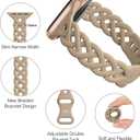 Slim Silicone Bands Compatible with Apple Watch Band 40mm 38mm 41mm 44mm 45mm 46mm 42mm Women Floral Breathable Braided Lace Thin Sport Strap Replacement Wristbands for iWatch SE Series 11 10 9 8 7 6 5 4 3 ultra 2 (Black/Walnut/Green/Starlight, 38mm/40mm/41mm)