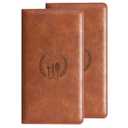 CoBak Restaurant Check Presenters, Guest Check Card Holder with Fork&Spoon Imprint, Restaurant Bill Holder, Check Presenters for Restaurants, Servers, Bars, Hotels, Waiter, Waitress - Brown 2 Pack