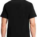 Cherokee Infinity Mens V-Neck Scrub Top Modern Fit, 3 Pockets, Rib-Knit Back Panels, Moisture-Wicking 360 Stretch CK900A (Black, XXL)