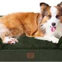 EHEYCIGA Orthopedic Dog Beds for Large Dogs, Waterproof Memory Foam Large Dog Bed with Sides, Non-Slip Bottom and Egg-Crate Foam Pet Couch Bed with Washable Removable Cover, Dark Green (41.0"L x 27.0"W x 6.5"Th)
