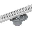 Neodrain 36-Inch Brushed Linear Shower Drain, Stainless Steel Linear Drain with Quadrato Pattern Grate,Brushed Rectangle Shower Floor Drain with Hair Strainer, Shower Drain Base