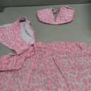 RoseSeek Girl's 3 Piece Swimsuits Floral High Waisted Bikini Bathing Suit with Mesh Coverups Skirt Light Pink 8Y