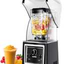 Wantjoin Professional Grade Blender - Soundproof & Quiet Commercial Blenders, Removable Shield, 2000W Watte, 67 Oz Capacity - Perfect for Kitchen, Fruits, Shakes, Smoothies, and Frozen Drinks(Black)