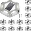T-SUNUS Solar Deck Lights Outdoor Dock Driveway LED Lights, 11 Pack Ip65 Waterproof Solar Lights Outdoor Deck Lights Solar Powered for Sidewalk Driveway Pathway Garden Yard (White)
