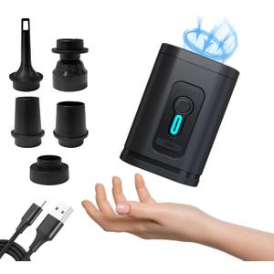 Portable Mini Air Pump Rechargable Perfect for Pool and Beach Inflatables for Mattresses with Carry Bag Includes 6' Charging Cord by MeeA 700mAh