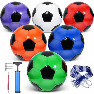 6-Pack Christian Charity Donation Soccer Balls with Pump, Sizes 5/4/3, Deflated Bulk Set for Samaritan's Purse Operation Christmas
