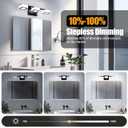 LED Modern Bathroom Light Fixtures, 3-Light Dimmable Vanity Lights with 5 Color Modes, Matte Black Acrylic Bathroom Wall Lighting Fixtures Over Mirror, 2700K- 6500K Adjustable, 18 Inch, ETL Listed