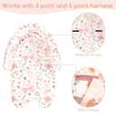GFU Baby Car Seat Head Support for Newborn, 2 in 1 Infant Car Seat Head Body Support with Strap Pads, Soft Stroller Cushion Pillow Insert for Girls, Fits for Stroller, Swing, Pink Floral
