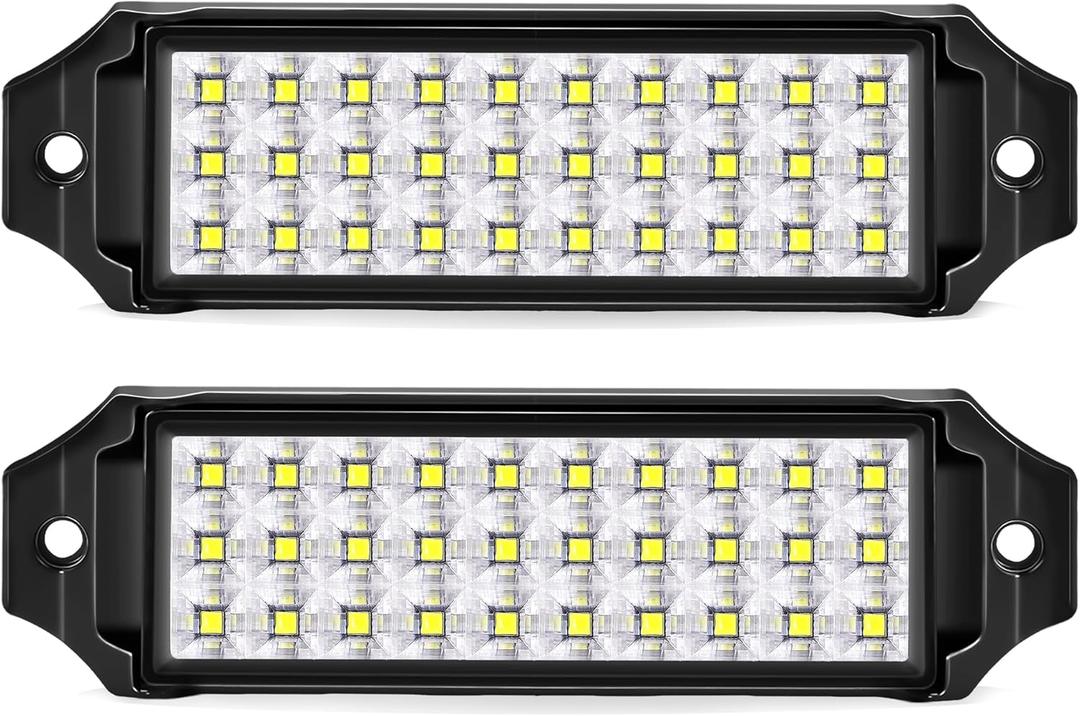 Flush Mount LED Pod Lights, 2PCS 40W Bumper Backup Reverse Spot Off-Road Driving Fog Work 6 Inch LED Light Bar for Truck ATV UTV Boat (White)