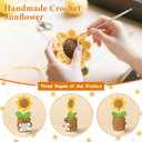 Funny Sunflower Birthday Gift  Handmade Crochet Plush with 30 Sassy Affirmation Cards  Unique Keepsake & Desk Decor for Women, Friends, Coworkers, Sisters or Classmates for Her or Him (Brown)