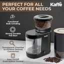 Kaffe Electric Burr Coffee Grinder (5.5oz) w/Adjustable Coarseness Settings - Flat Burr - [New Upgraded Motor ] - Precision Coffee Bean Grinder for Home Use - Black