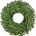 Wakeys 24" Norfolk Pine Wreath for Front Door, Real Touch Christmas Wreaths Artificial Greenery Realistic Wreath Holiday Winter Decoration for Home Decor Window Indoor Outdoor