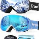 Freela Kids Ski Snowboard Goggles for Toddler(3-14) Youth Anti Fog Anti UV Goggles Girls Boys Snow Skiing Equipment (Silver Lens 10% Vlt & Blue Lens B 30% Vlt)