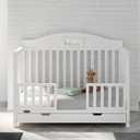 Storkcraft & Graco Toddler Safety Guardrail with Slats (White) GREENGUARD Gold Certified, Converts Compatible Storkcraft & Graco Crib to Toddler Bed, Each Guardrail Sold Individually