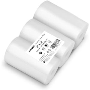 [2024 New] 6" x 50' 3 Rolls, Vacuum Sealer Rolls Bags for Food, Great for Food Storage, Sous Vide and Meal Prep, Wevac Lite