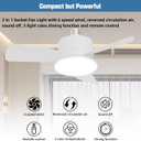 Socket Fan Light, Ceiling Fans with Lights and Remote Control, Powerful Airflow,17 inch E26 Base Quiet Dimmable Ceiling Fans for Bedroom,Bathroom, Kitchen, Living Room,1200 Lumens (3 Blades)