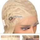 HANNE Real Full Lace Braided Wigs for Black Women 34 Inch Knotless Braided Wigs with Baby Hair 100% Handmade HD Lace Synthetic Box Braid Wig (Blonde)