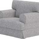 Custom Slipcover Replacement V Durabale Dense Cotton Hovas Armchair Sofa Cover Replacement Custom Made for IKEA Hovas 1 Seat Chair Slipcover (Polyester Flax)