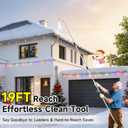 Gutter Cleaning Tools, 12ft(20ft Reach) Gutter Cleaner Tools From the Ground with Hose Attachment, Rain Gutters Cleaning Wand with Heavy-Duty Head for 2nd Story House