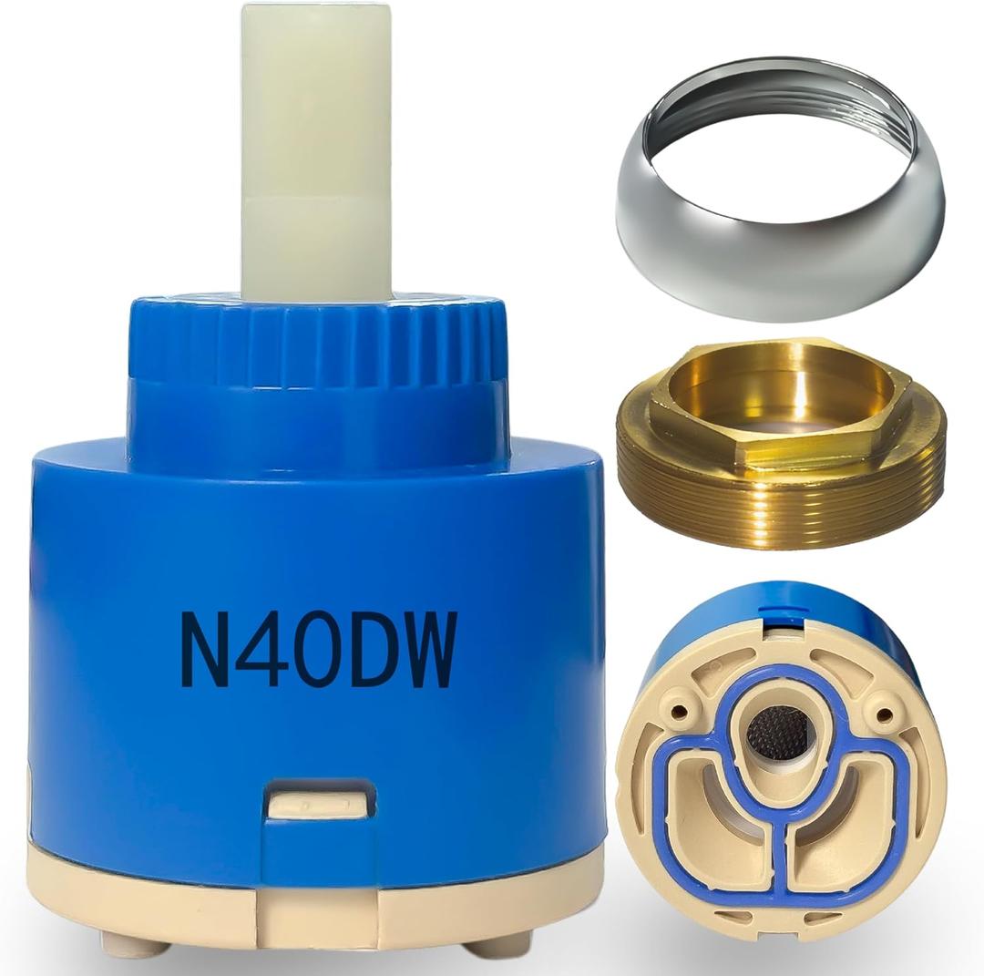 40mm Faucet Cartridge,CUPC/NSF/IAPMO Certified,Suitable for Shower and Kitchen Faucet,Included Brass Cap and Decorative Cover
