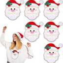 Luinabio 6 Pcs 7'' Large Size Christmas Iron-on Patch Santa Claus Iron on Patches Appliques Embroidery Patches Bulk Craft Clothes Jeans Hat Sweater Jacket Bag Accessories DIY
