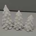 White Glittering Christmas Tree Shaped Flameless Candles with Timer, Real Wax Flickering Battery Operated LED Candles for Christmas Home Party Decoration Set of 3