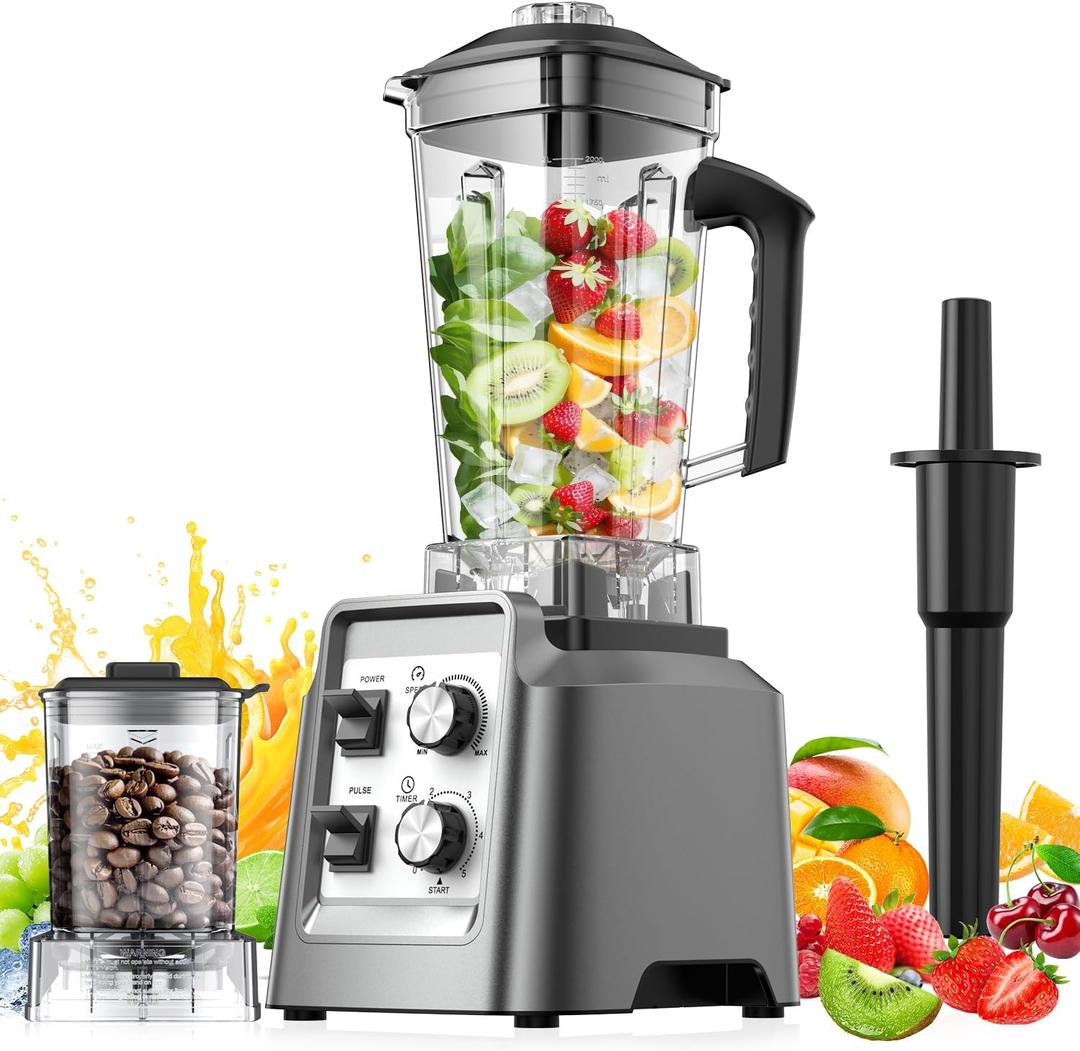 Blender for Smoothies, 2-in-1 Blender & Grinder Combo, Smoothie Maker, Blenders for Kitchen, 1800 Watts Professional Countertop Blenders, BPA Free, 68Oz Capacity