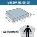 H.VERSAILTEX Super Stretch Individual Seat Cushion Covers Sofa Covers Couch Cushion Covers Slipcover Sets Thick Jacquard Textured Twill Fabric (1 Piece Chair Cushion Cover, Navy)