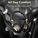 Wireless Headset with Mic for Work, Bluetooth V5.3 Headset with Mic (Noise Cancelling & Mute), Wireless Headphones with USB Dongle for 45H Work from Home/Office/PC/Call Center/Laptop/Teams/Zoom, Black Gold