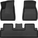 TAPTES Floor Mats for Tesla Model 3 2017-2025, Premium All Weather Anti-Slip Waterproof Floor Liners Car Interior Accessories - for Model 3 Highland 2025 2024 2023 2022 2021 2020 2019 2018 2017