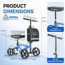 BlessReach Knee Scooter for Adults for Foot Injuries, Dual Braking System