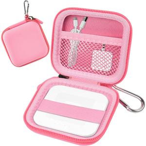 Chip Card Reader Scanner Case, Hard Carrying Bag Holder Fits Square A-SKU-0485 Contactless and Chip Reader with USB Charge Cable for EMV Chip Cards/Apple Pay/Android Pay/More - Pink