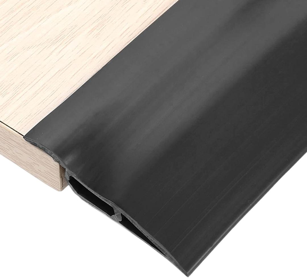 uxcell 3.28Ft x 2.8" x 0.91" Floor Transition Strip, Self Adhesive Carpet Edge Strip, Vinyl Gap Cover, Laminate Edge Trim for Uneven Surfaces from 11/16" to 13/16", Black