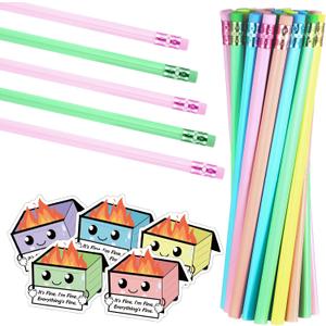 30 Pcs Unsharpened Wooden Pastel Colors HB Pencils with Eraser Bulk, Cute Assorted Colors Pencil for Teacher Adults Supplies Gifts Art Learning Sketching Employee Coworker Staff