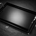Updated 25" x 16" Cast Iron Griddle for Gas Grill, Nonstick Nanoceramic Stove Top Griddle for Gas Stove, Pre-Seasoned Flat Top Plate Insert for Outdoor Gas Grill, Camping, Tailgating, Parties