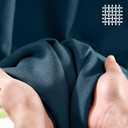 jinchan Linen Textured Room Darkening Curtain 90 Inch Long for Living Room Room Darkening Thermal Insulated Grommet Top Window Drape for Bedroom 52x90 Blue 1 Panel