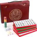 Mose Cafolo Chinese Mahjong Set X-Large 146 Numbered Melamine 1.5" Large Size Tile with Carrying Travel Case, English Manual, Pro Complete Mahjongg Game Set (Majiang, Mah Jongg)