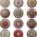 Trillionn 12 Pack Felt Cup Coasters for Drink, Absorbent Coasters for Coffee, Ethnic Pattern Design