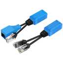 TNP RJ45 Ethernet Cable Combiner/Splitter Kit (1 Pair), 2 Male to 1 Female & 1 Male to 1 Female POE Data Adapter LAN Ethernet Network Extender Y Splitter Cat5e Cat6 Cable for Surveillance (MMF + MFF)