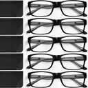 Gaoye Reading Glasses Men/Women, Eyeglasses, Blue Light Readers for Men/Women, Computer Eye Glasses, Cheaters (C2-5 Pack Light Black)
